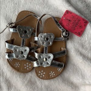 Toddler Girl Silver sandals.